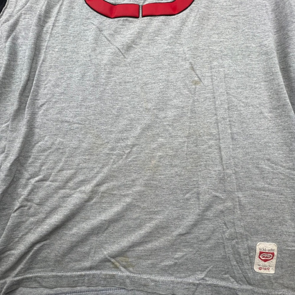 Vintage Ecko Unltd Long Sleeve Raglan Shirt Grey Black Red Rhino Y2K Mens Medium - Picture 3 of 7